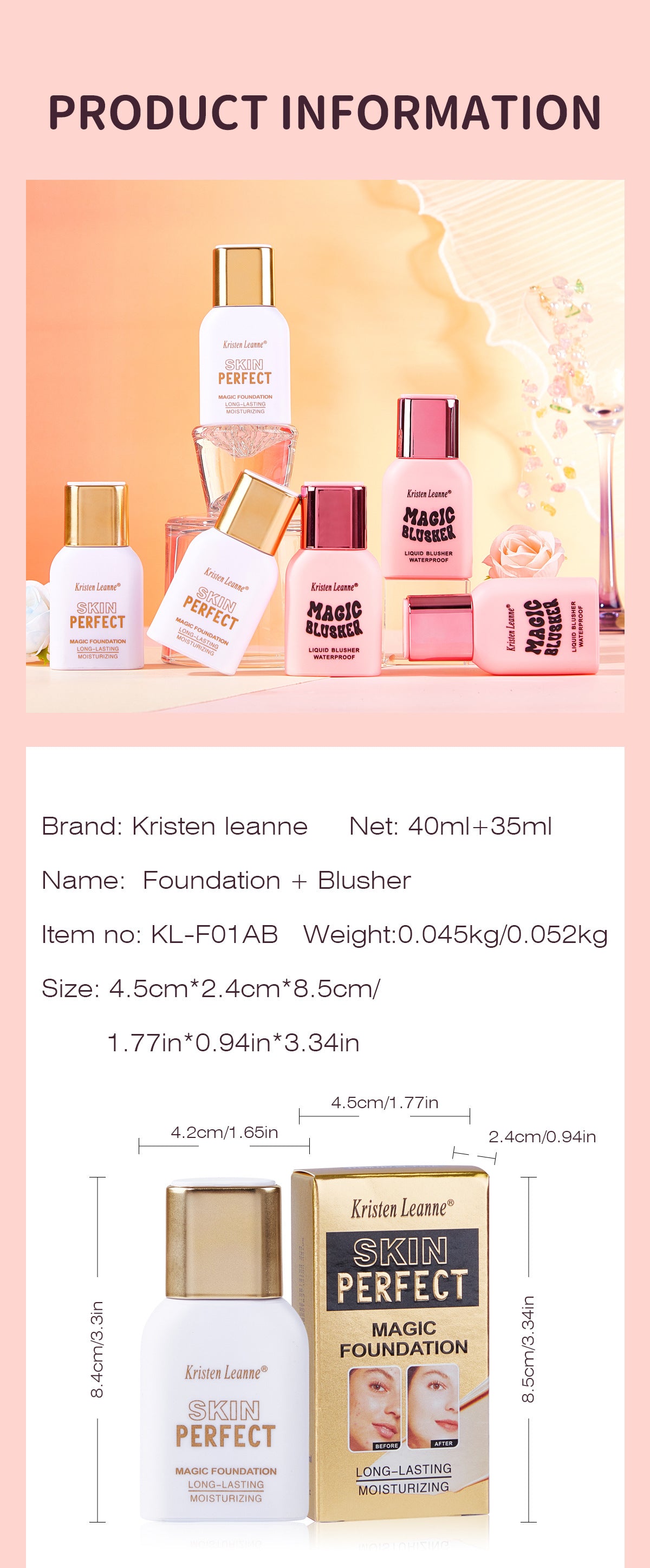 KRISTEN LEANNE Warm-Changing Skin Tone Foundation and Blush
