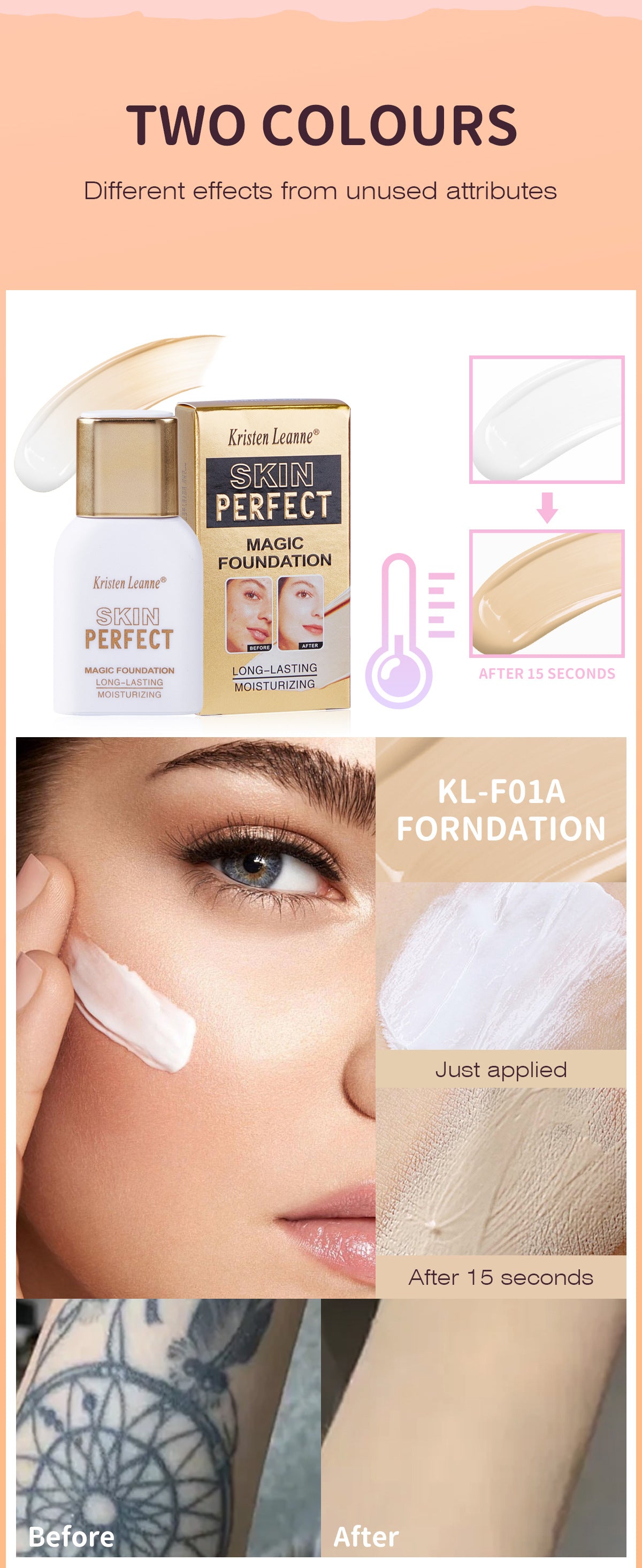 KRISTEN LEANNE Warm-Changing Skin Tone Foundation and Blush