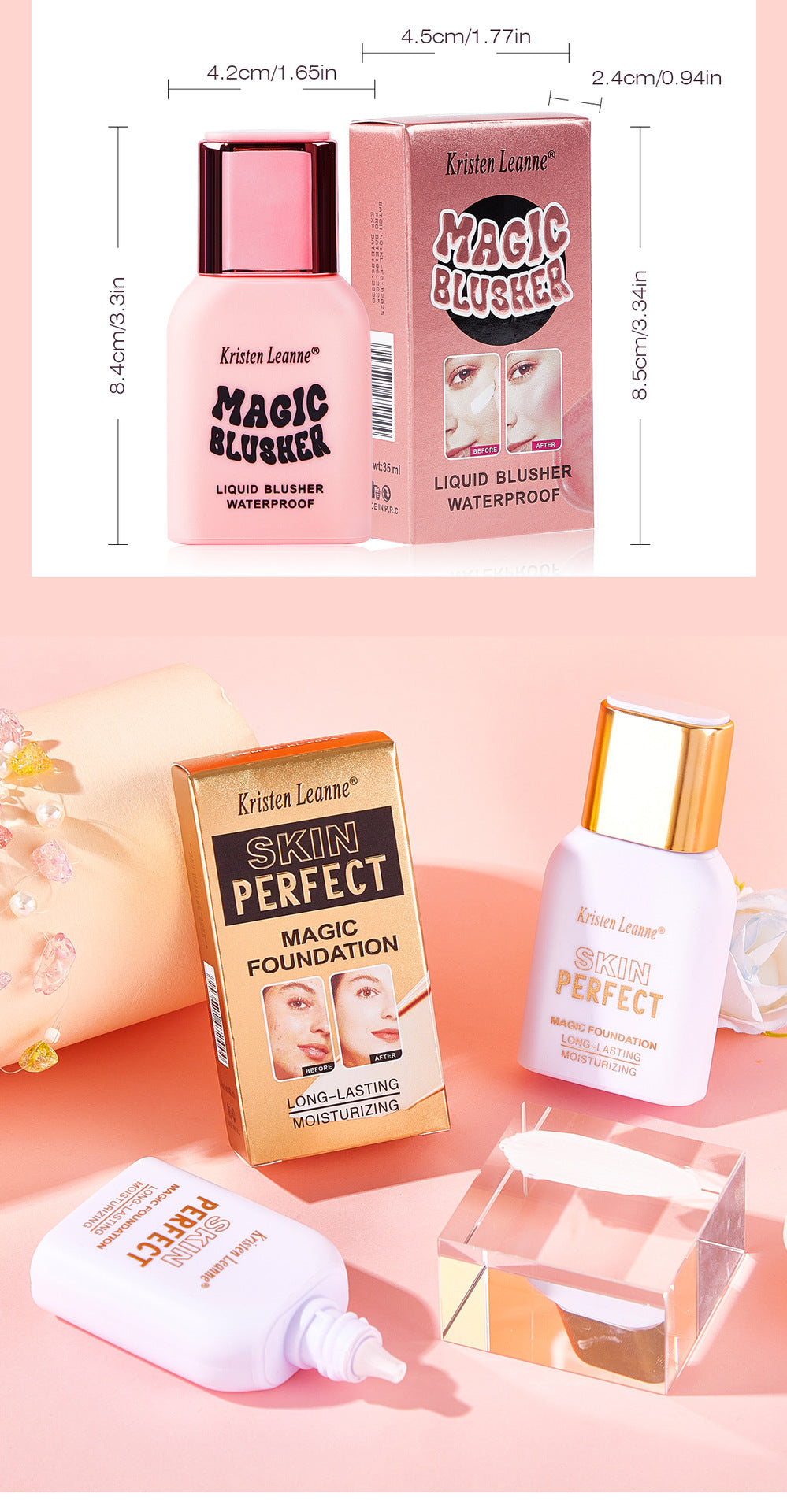 KRISTEN LEANNE Warm-Changing Skin Tone Foundation and Blush